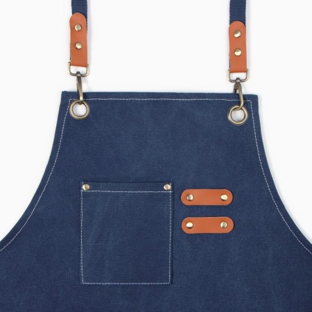 Apron Ethel with pockets Blue color, 75*68 cm p/e 50%, HL 50%-1