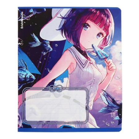 A notebook of 18 sheets in the Erichkrause Kawaii Whale line, cover coated cardboard, block offset, 5v, mix-3