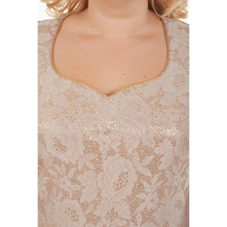 Female dress, size 52, beige color-4