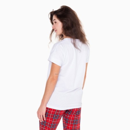 Home female kit “Good Morning” (T -shirt/Pants), white/red color, size 46-6
