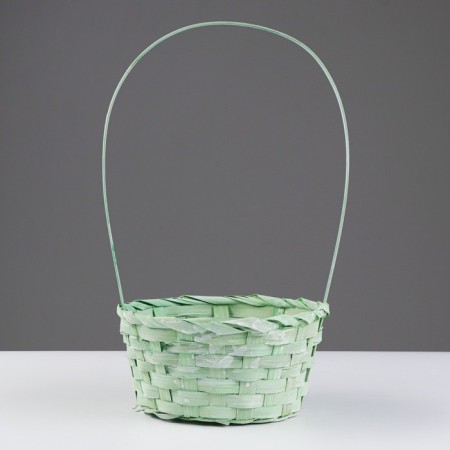 Wicker basket 19x9/32 cm, light green, bamboo