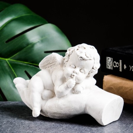 Figure "Angel in the palm of his hand sleeps" aged, 16x10x8cm-3
