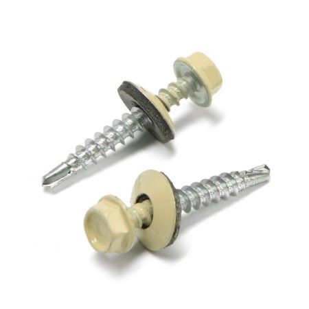 Roofing screws 4.8x35 mm, RAL1014 beige color, 250 pcs.
