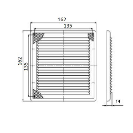 Ventilation grate Zein Lux LRR162, 162 x 162 mm, with a grid, detachable, adjustable-9