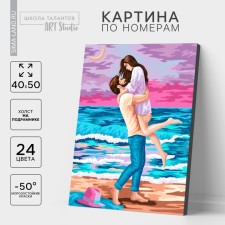 Picture on numbers on canvas with the subframe 