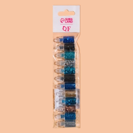 Tergets for the decor "Heavenly flicker", a set of 12 bottles, large/small, multi -colored-2