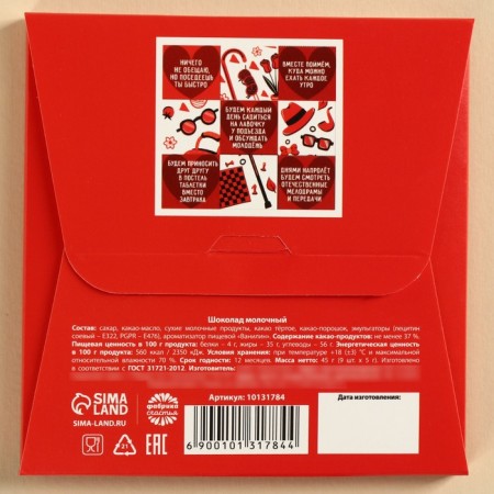 Milk chocolate “Let's become nasty together”, 45 g (9 pcs. X 5 g).-3