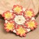 Hot “red-yellow flower” stand, 20x20 cm, wood mix