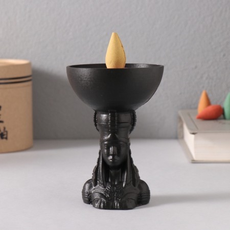 Stand for incense "" Egyptian "height 10cm, diameter 7cm black