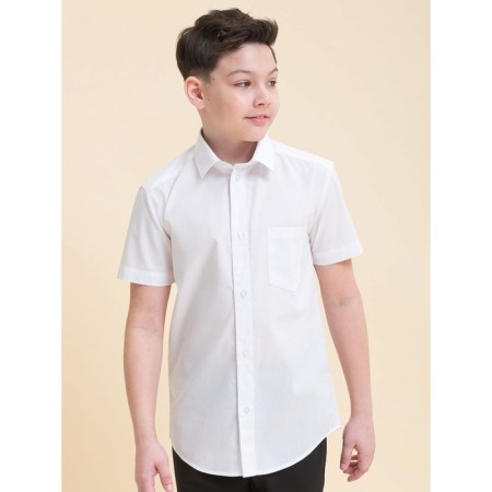 Short -sleeve shirt for Pelican boy, height 122 cm, white color