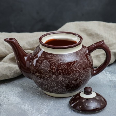 Rishtan ceramics "Patterns", 700 ml, brown-2