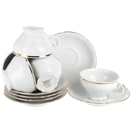 Cup 205 ml with a saucer of 155 mm low bernadotte, decor "Golden Gold"