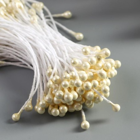 Stamens for artificial flowers "droppings of ivory" (set 130 pcs) length 6 cm-2