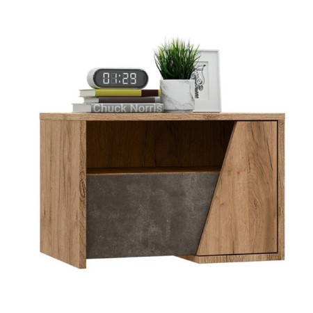 Bedside table Sorento, 500x366x346, oak craft/concrete dark