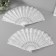 Fan h = 21 cm "flowers", white