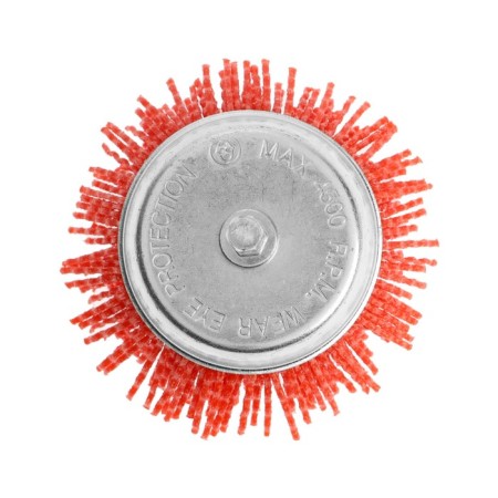 Nylon brush for a tundra drill, with hairpin, "cup", 75 mm-3