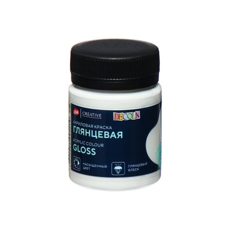 Acrylic glossy paint 50 ml, ZHK Decola, White, 2928104-4