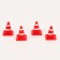 Miniature Puppet "Road cone", set of 4 pcs., Size 1 pc. - 1.5 × 2 × 1.5 cm