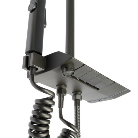 The shower system Zein Z3685, the upper and hand watering can, PVC hose, hygienic set, graphite-17