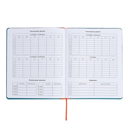 Universal diary for grades 1-11 Excellent, solid cover of artificial leather, silkography, lies, 48 ​​sheets, sea wave-5