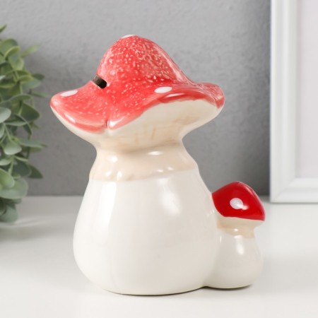 Piggy bank Ceramics "Two fly agaric" 12x9x15.5 cm-2
