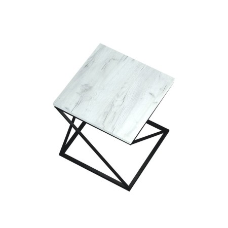 Table DQ TEASER NUT, 500*500*532, white oak, m/k black chipboard-2