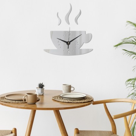 Wall -wall clocks for the kitchen, 3D "The aroma of coffee", sticker, large, 28 x 28 cm-1