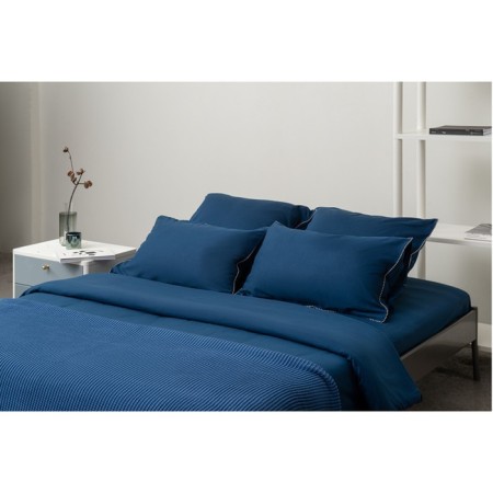 Essential pillowcase set, size 70x70 cm, 2 pcs, dark blue color-1