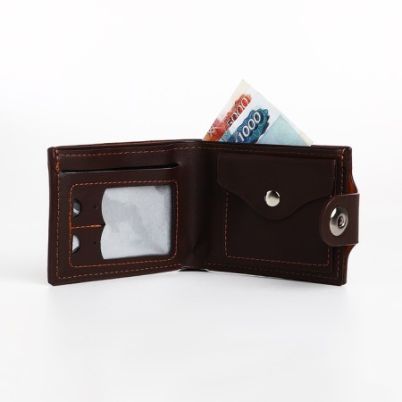 Male purse on a magnet, brown color-4