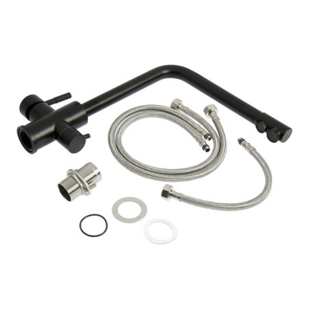 Kitchen mixer Zein Z4261, with output for drinking water, stainless steel, black-7