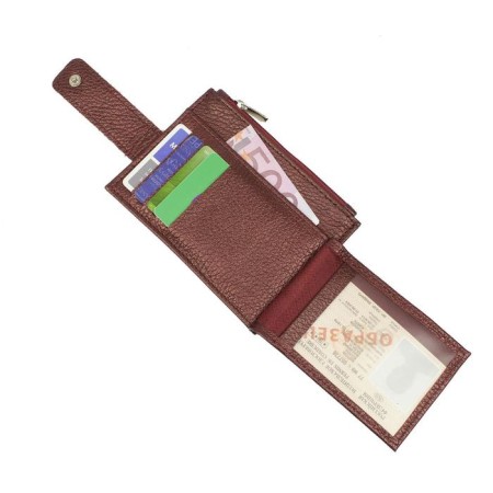 Cartholder on the button, burgundy color-1