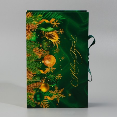 Box a book “Happy New Year!”, Emerald, 20 x 12.5 x 5 cm, New Year-4