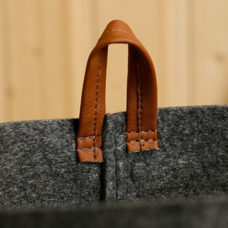 Organizer for storage with side handles, print Birch, Gray, 28x28x26 cm-3