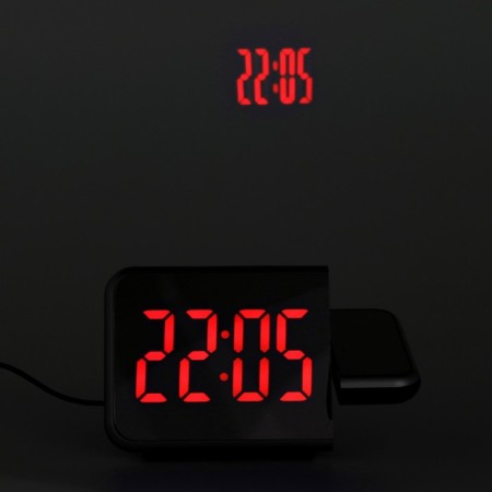 Clock - Electronic desk an alarm clock with a projection on the ceiling, calendar, 2AAA, USB-11