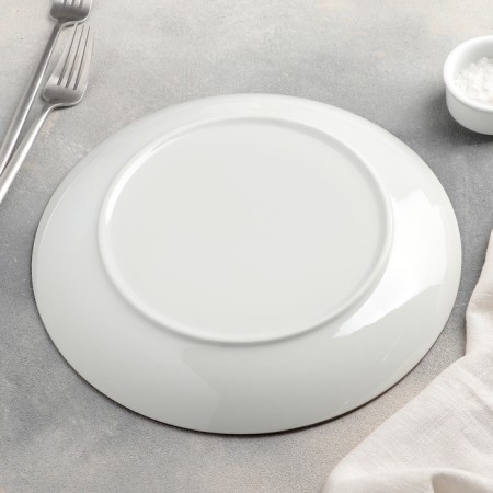 Ceramic lunch plate "Vignette", D = 26 cm, beige color-2