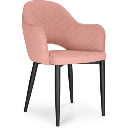 Metal frame Vener Metal/velor, black/pink 56x77x85 cm