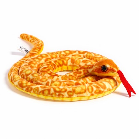 Soft toy "Snake", 30 cm, orange color, yellow-5