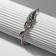 Bracelet Metal "Snake", green color in silver, l = 16 cm
