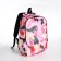 Youth backpack from textiles, 3 pockets, pink color