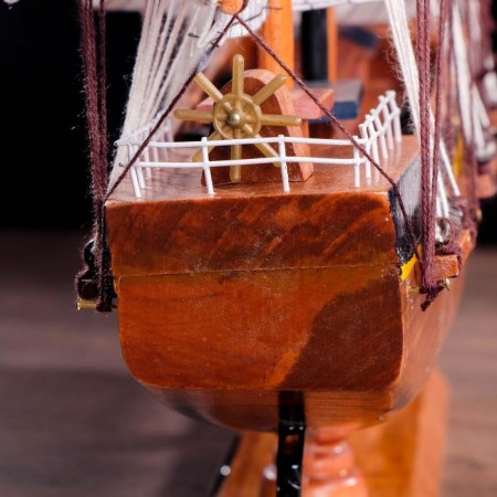 Souvenir ship large "Deutschland", sides dark tree, white sails, 60 × 12 × 51 cm-8