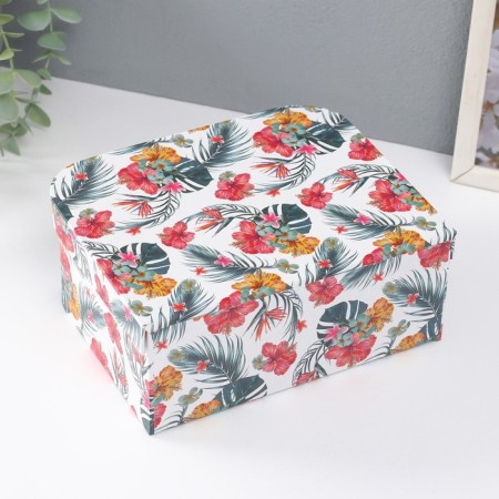 Cardboard Cardboard "Tropics" set 3 pcs 29.5x21.5x9.6 24.5x18.5x9 19.5x15x8.2 cm-4