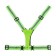 Signal vest, reflecting with adjustable size, light green, LED signal, 4 modes