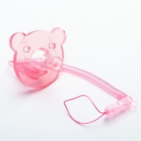 The dummy is whole -diligent, with the holder, in the container, from 0 months, the color is pink-4