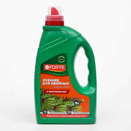Liquid mineral fertilizer "Bona Forte", for conifers, summer-autumn, 1.5 liters