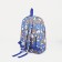School backpack on lightning from textiles, external pocket, blue color
