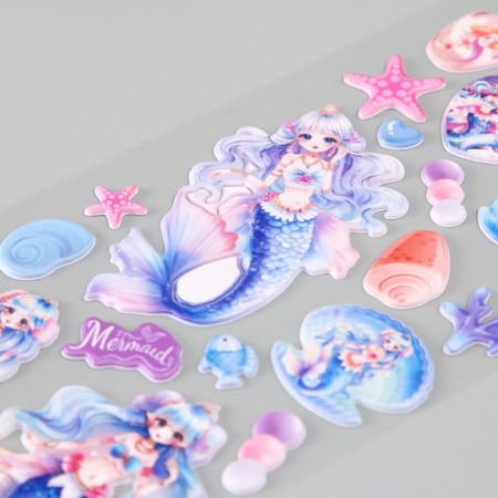 Plastic sticker "Mermaid Milashka" mix 25x12 cm-5