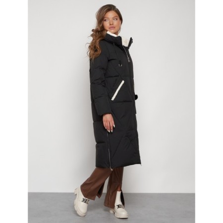 Coat insulated winter female, size 50, black color-2