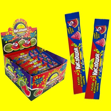 Acidic chewing candy "acid-fruit path" with a watermelon taste, 12 g