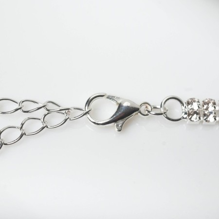 Choker "ice" attractive, white color in silver, 54.5 cm-1