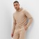 Men's tracksuit (hoodies, trousers) minku, beige color, size 48